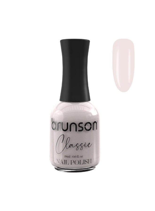 Brunson Classic Nail Polish 18ml Fast Dry Nail Lacquer Nail Harderner Normal Polish Glossy Gel Effect Quick Air Dry Long-Lasting Natural Nail Enamel Salon Quality Manicure Pedicure Regular Polish - Image 1